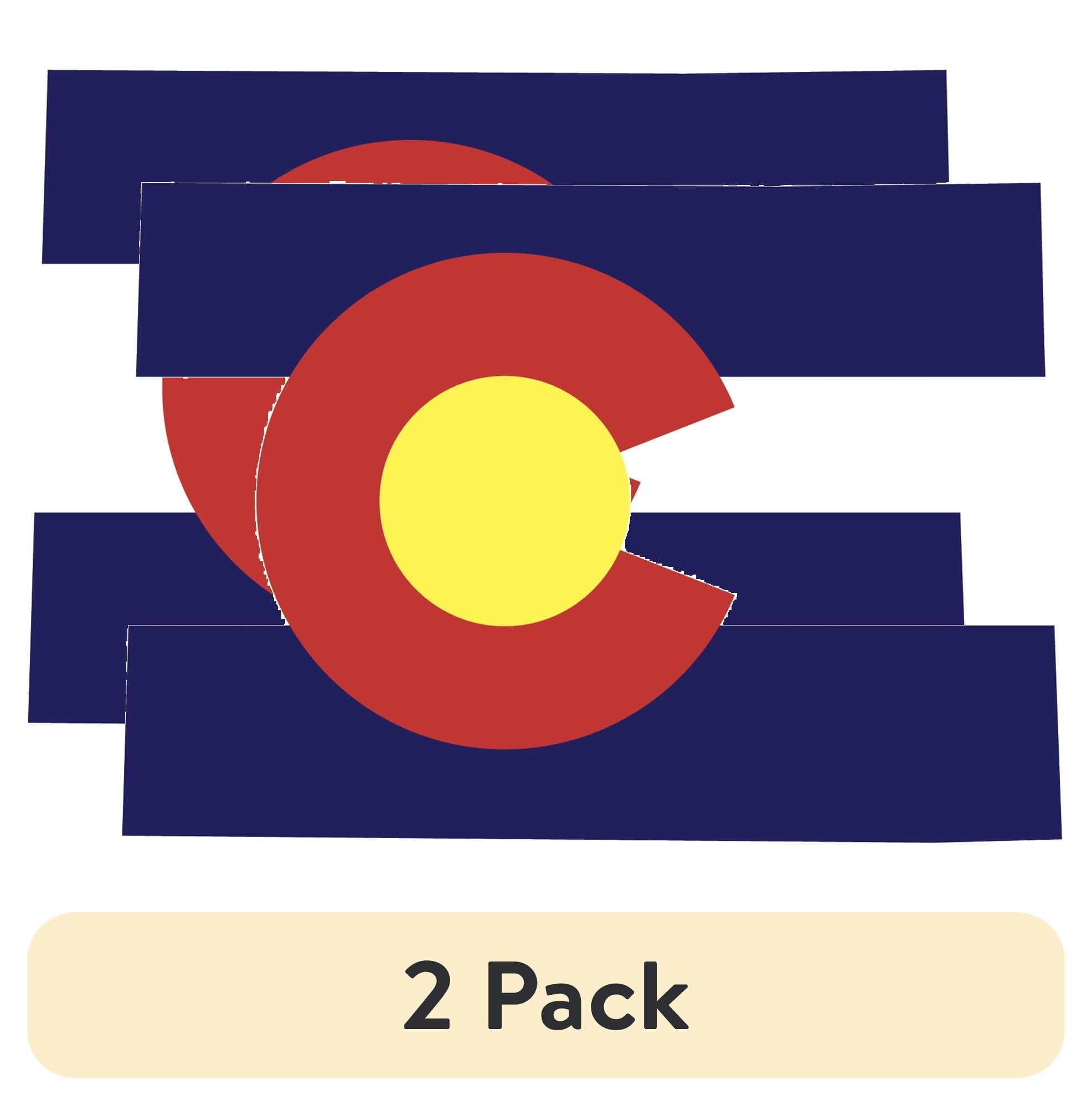 (2 pack) Auto Drive Colorado State Vinyl Auto Decal, Multicolor, 5.875” x 4.25”