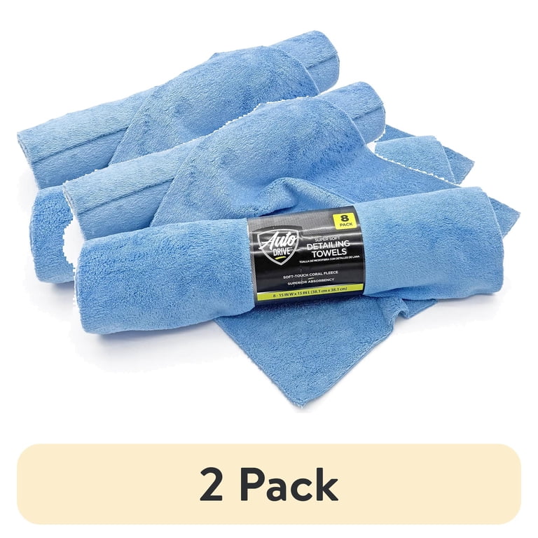 2 pack) Auto Drive Coral Fleece Multi-Purpose Microfiber Towel