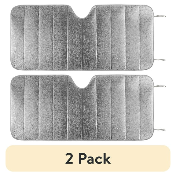 (2 pack) Auto Drive Lightweight Silver Accordion Sunshade 1 pack,63" x 28.5"