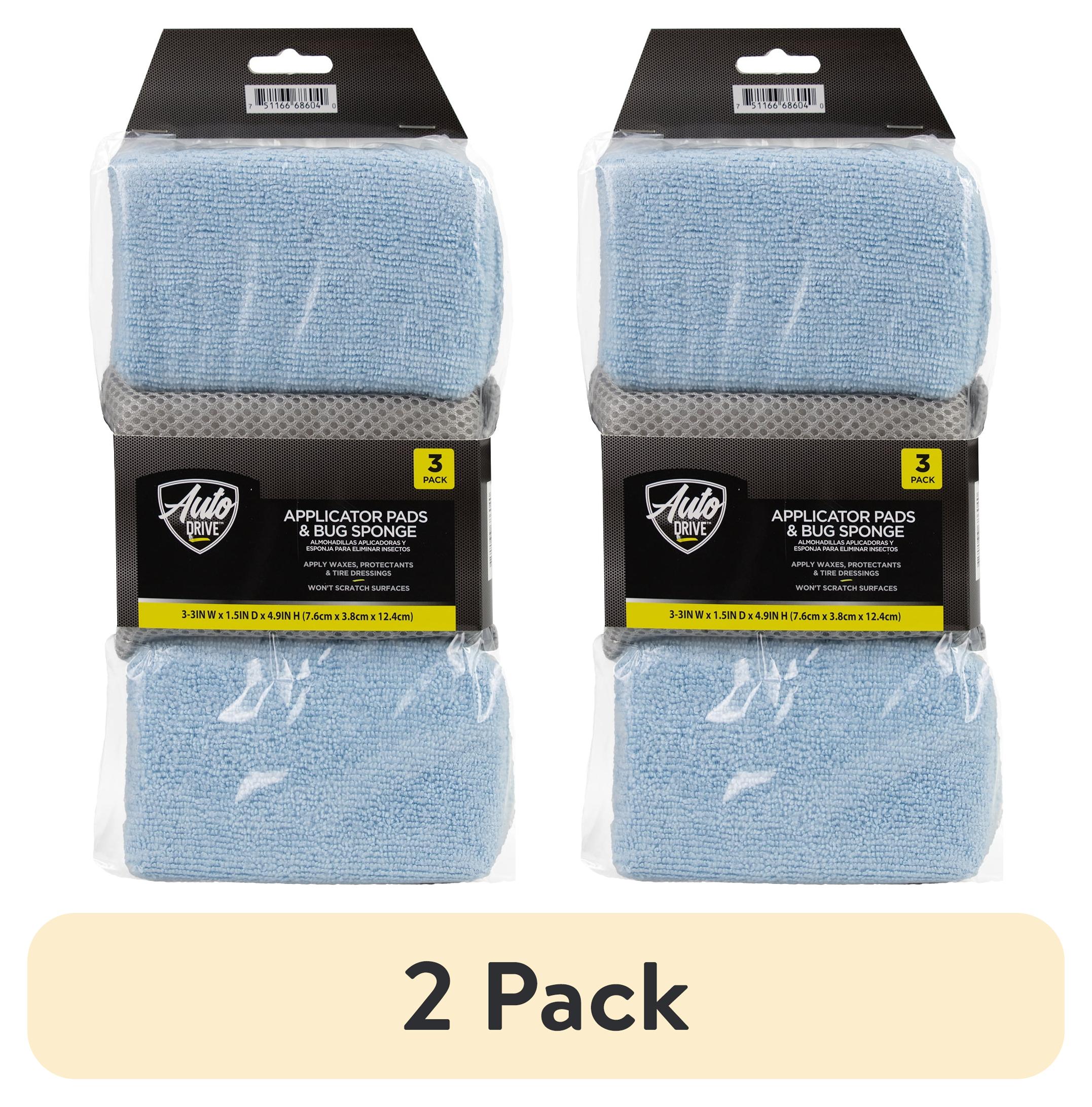 (2 pack) Auto Drive Microfiber Wax & Polish Applicator Pads & Bug Sponge 3 Pack