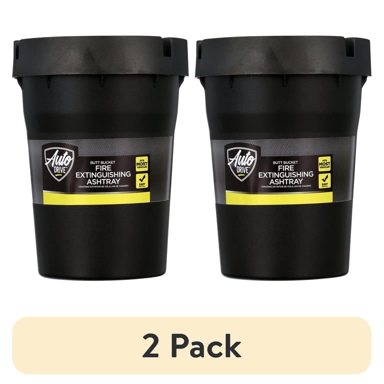 (2 pack) Auto Drive Portable Car, Truck, Van, and SUV Butt Bucket Ashtray,  Black