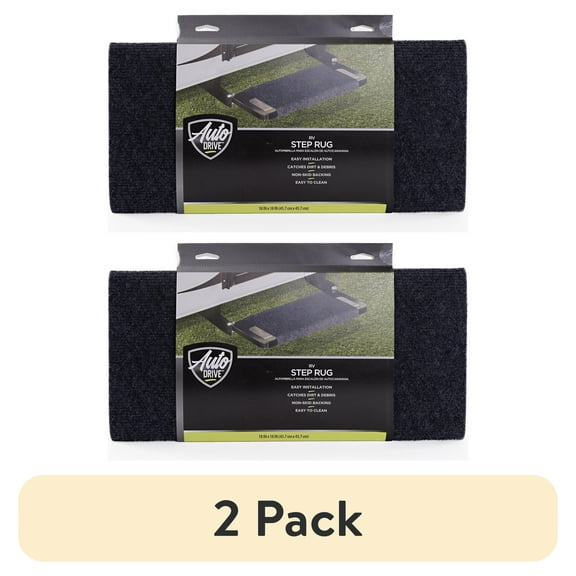 (2 pack) Auto Drive RV Step Mat, 18'x18', Gray