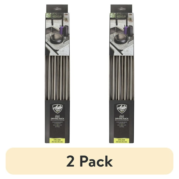 (2 pack) Auto Drive, RV Travel Roll-up Drying Rack, Black, 17.2-inch