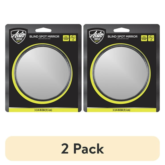 (2 pack) Auto Drive RV and Truck Adjustable Blind Spot Mirror, Universal Fit, Black
