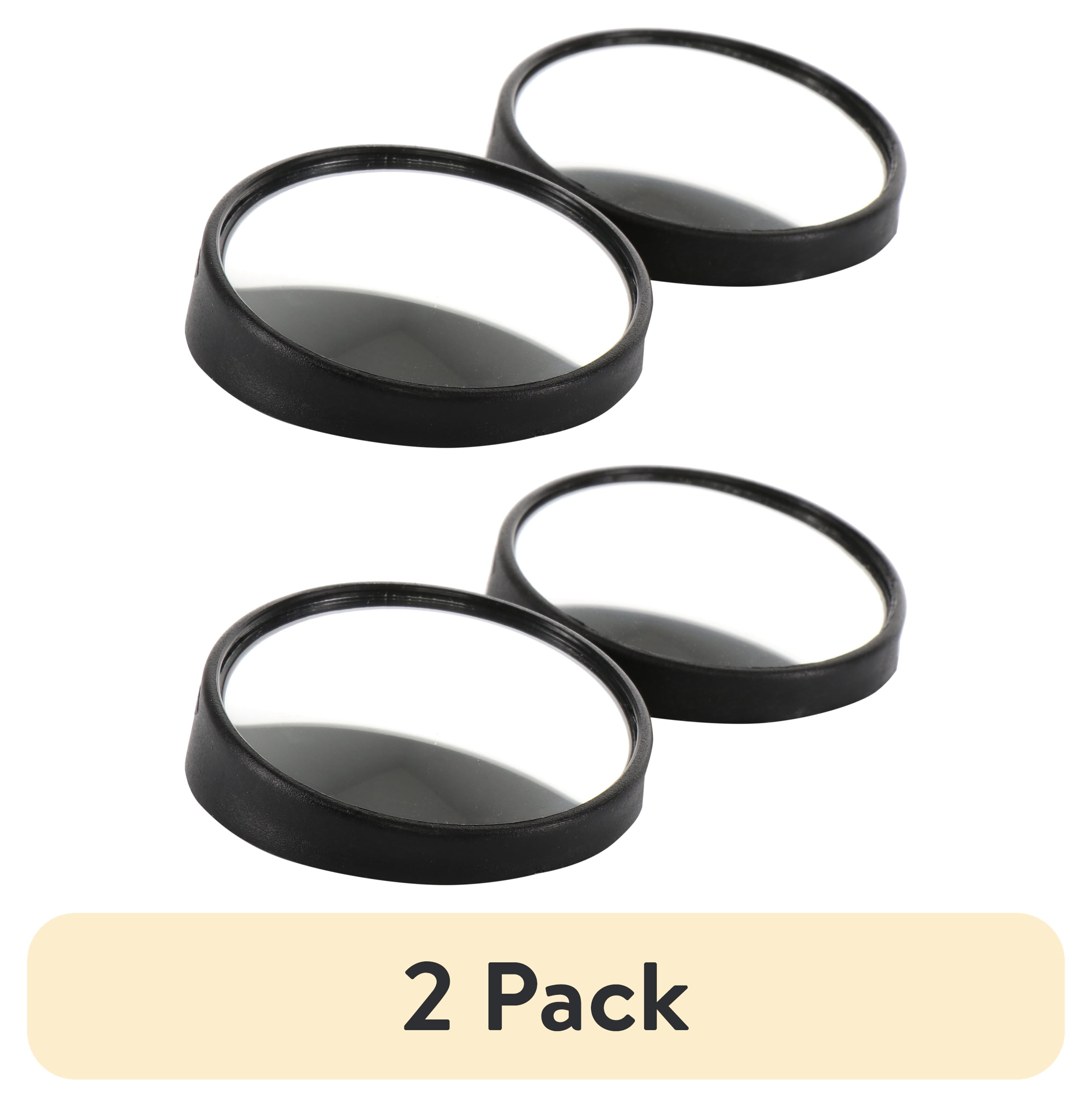 (2 pack) Auto Drive Small Blind Spot Mirrors, Pack of 2, Universal Fit, Black