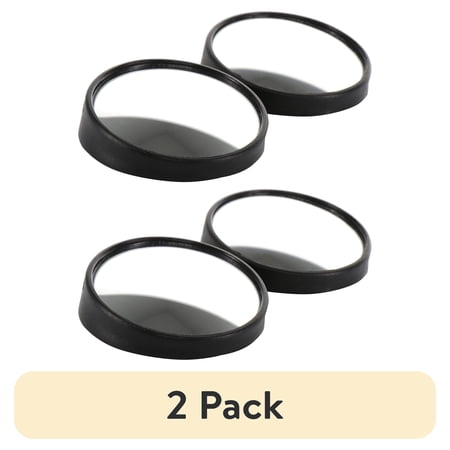 (2 pack) Auto Drive Small Car Blind Spot Mirrors Pack of 2, Universal Fit Black, 71130RV, 0.1 lbs.