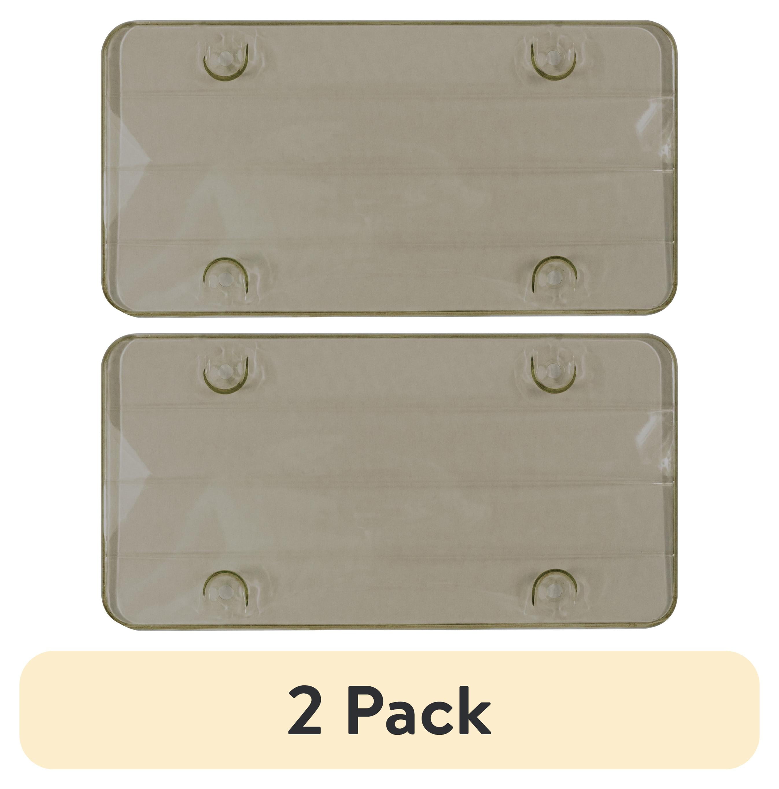 (2 pack) Auto Drive Smoke Unbreakable Domed License Plate Shield