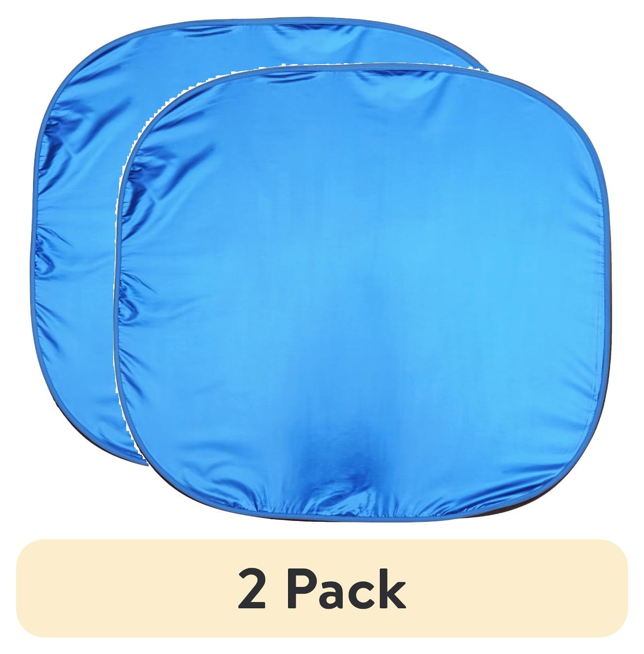 2 pack) Auto Drive Universal Fit Blue Twist Windshield Sun Shade 1