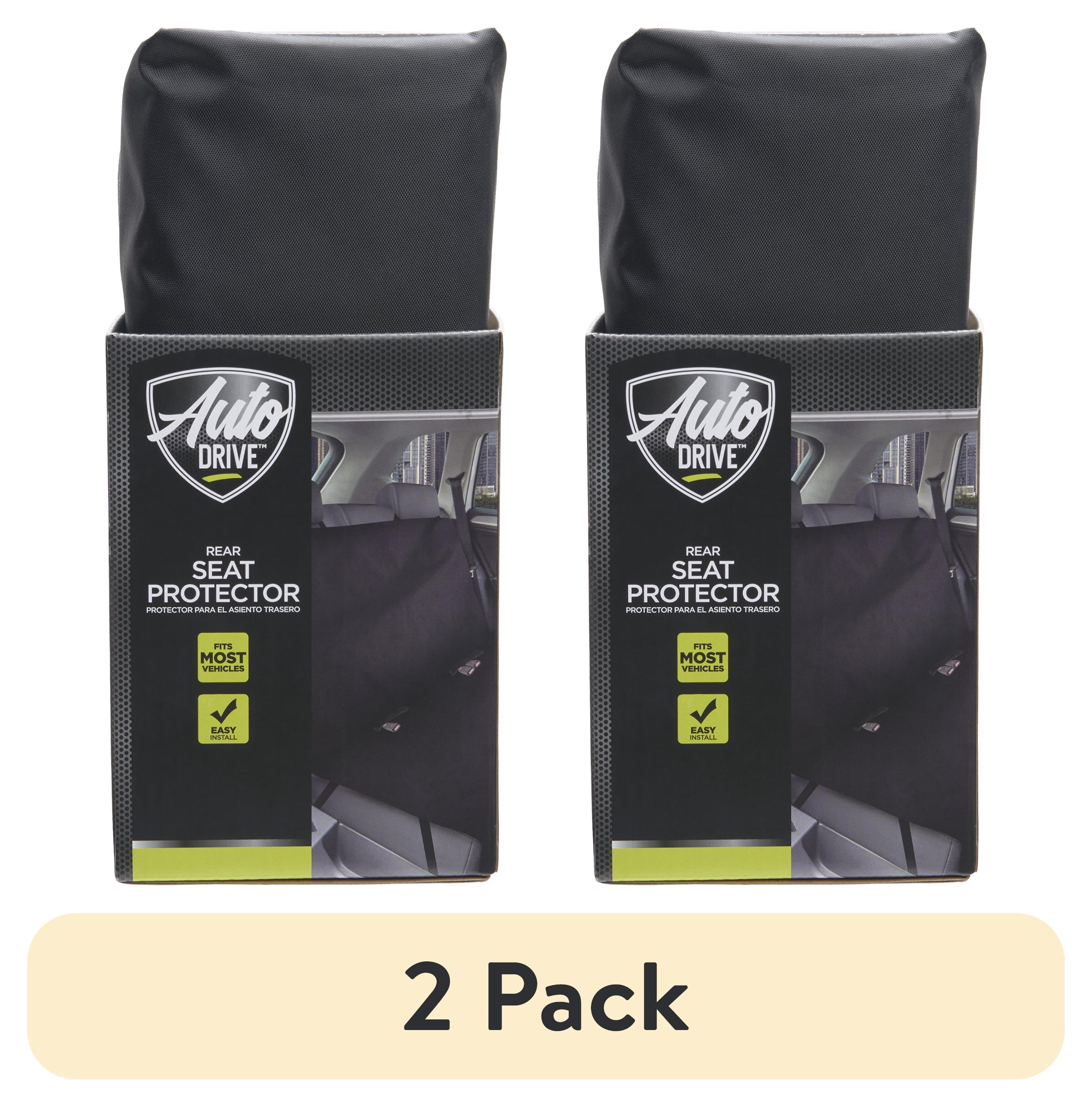 (2 pack) Auto Drive Rear Bench Seat Protector, Water Resistant, Black