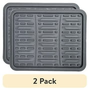 (2 pack) Auto Drive Year Round Universal Rubber 1 Piece Black Rear Floor Mat, FL57894B1