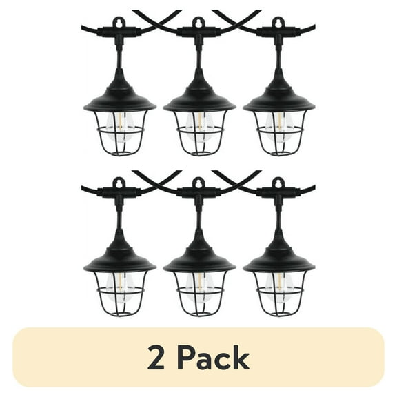 (2 pack) AutoDrive 120 Volts 10 Count Warm White LED Retro Metal Outdoor RV String Light