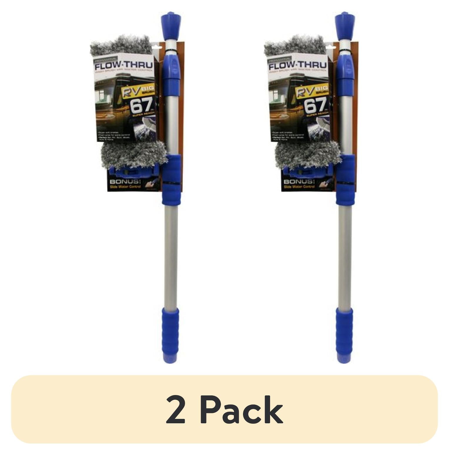 (2 pack) AutoSpa RV Flow-Thru Big Brush Extension 67" Length Navy Blue, Aluminum Pole