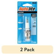 2 pack Autolite Marine Spark Plug, 2645, for Select Evinrude, Johnson, Mariner, Mercury Marine and Outboard Motors