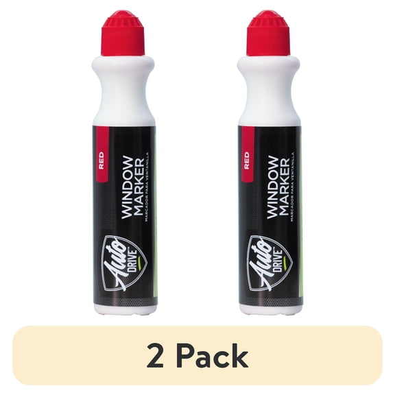 (2 pack) Auto Drive Automotive Window Marker, Red