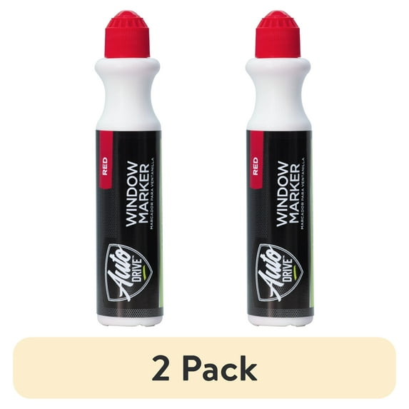(2 pack) Auto Drive Automotive Window Marker, Red