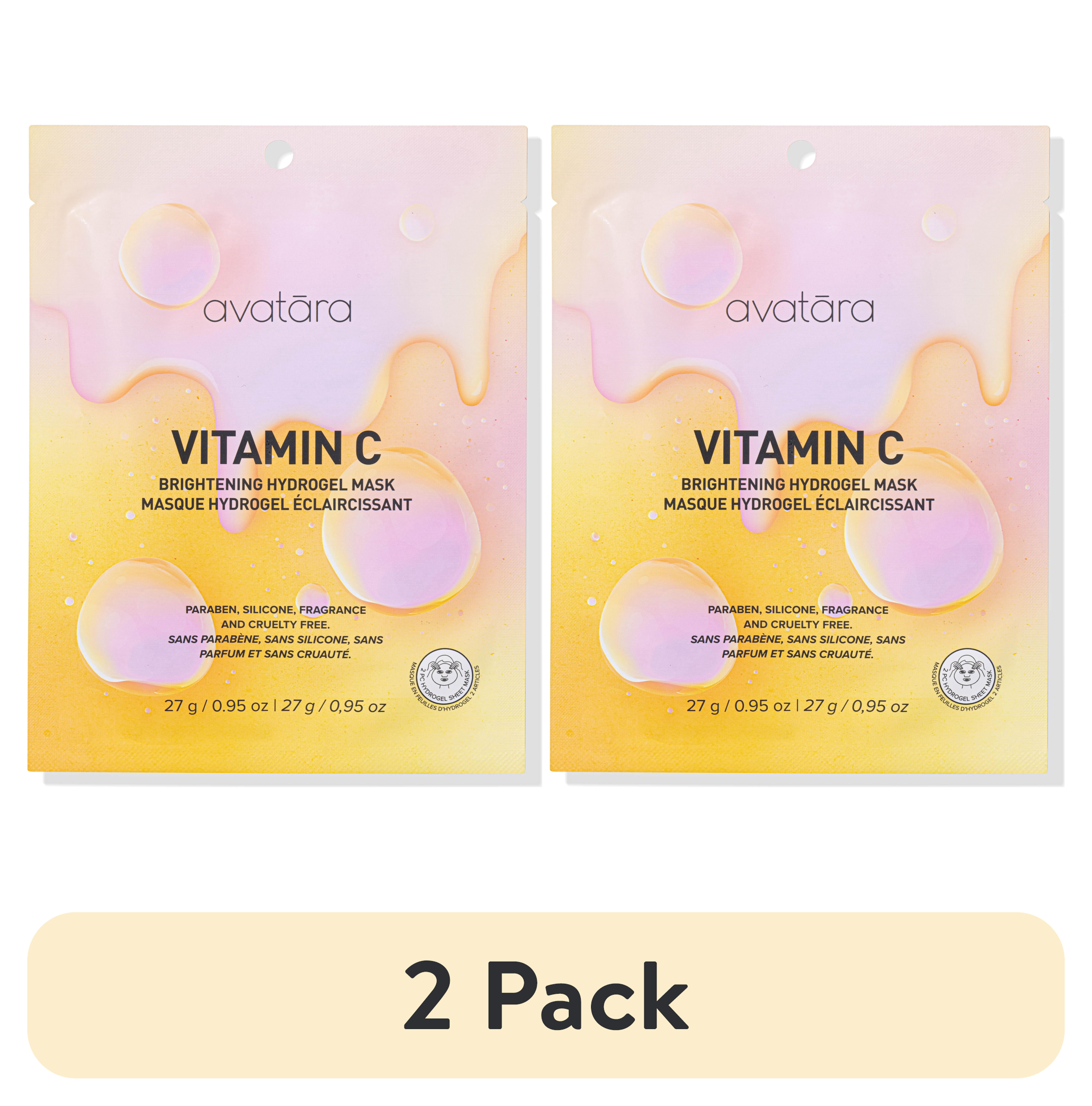 (2 pack) Avatara Vitamin C Brightening Hydrogel Face Mask for All Skin Types, 1 Sheet Mask