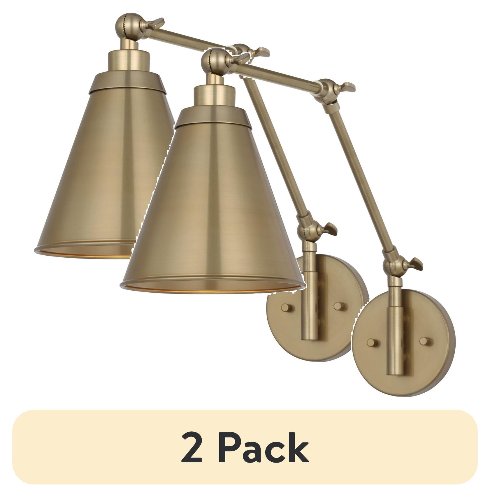 (2 pack) Avec Brynlee Collection Indoor Transitional Champagne Bronze Wall Sconce with Metal Shade