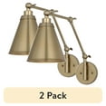 thumbnail interactive-video image 1 of (2 pack) Avec Brynlee Collection Indoor Transitional Champagne Bronze Wall Sconce with Metal Shade, 1 of 26