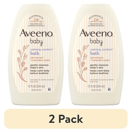 (2 pack) Aveeno Baby Calming Comfort Bath & Wash, Lavender & Vanilla, 12 fl. oz