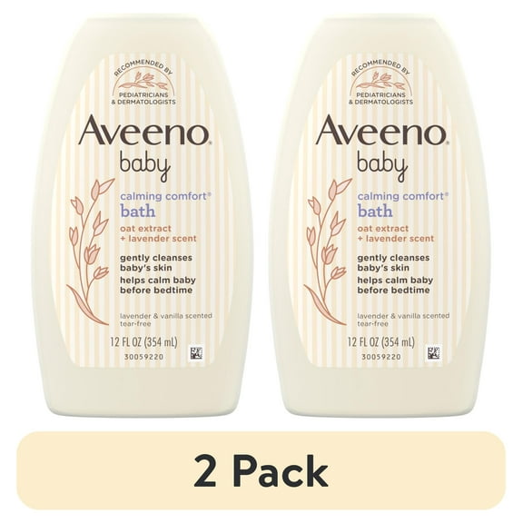 (2 pack) Aveeno Baby Calming Comfort Lavender & Vanilla Bath & Wash, 12 fl. oz