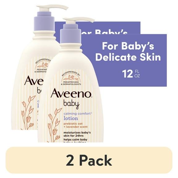 (2 pack) Aveeno Baby Calming Comfort Moisturizing Bedtime Lotion Vanilla & Lavender 12 fl. oz