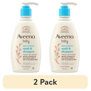 2 pack Aveeno Baby Daily Moisture Body Wash & Shampoo, 12 Fl oz