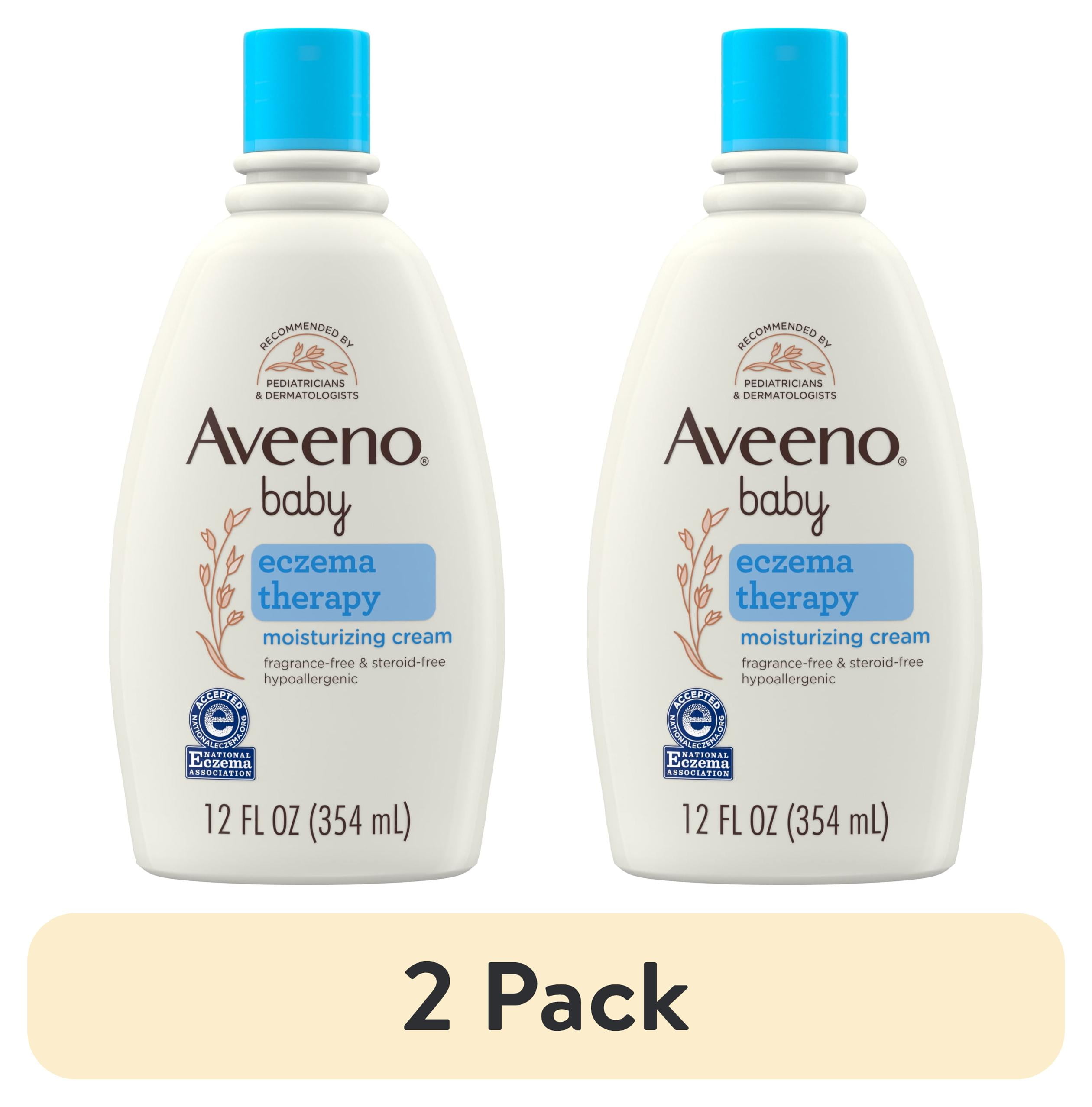 (2 pack) Aveeno Baby Eczema Therapy Moisturizing Body Lotion Cream with Oatmeal, 12 fl oz