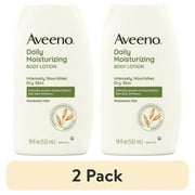 (2 pack) Aveeno Daily Moisturizing Body Lotion and Facial Moisturizer for Face, Body and Dry Skin, 18 oz