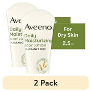2 pack Aveeno Daily Moisturizing Body Lotion with Oat for Dry Skin, 2.5 fl oz