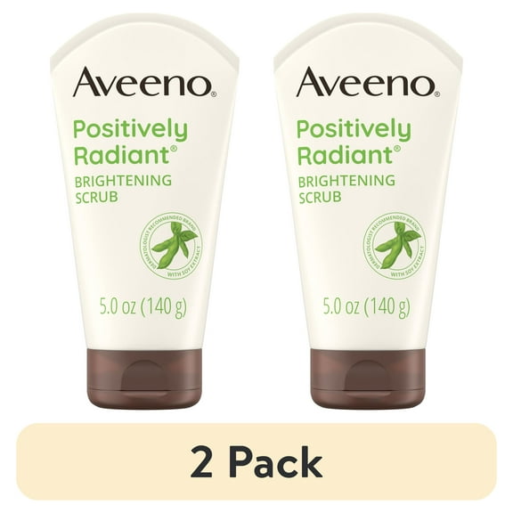 (2 pack) Aveeno Positively Radiant Brightening & Exfoliating Face Scrub, Face Wash, 5 oz
