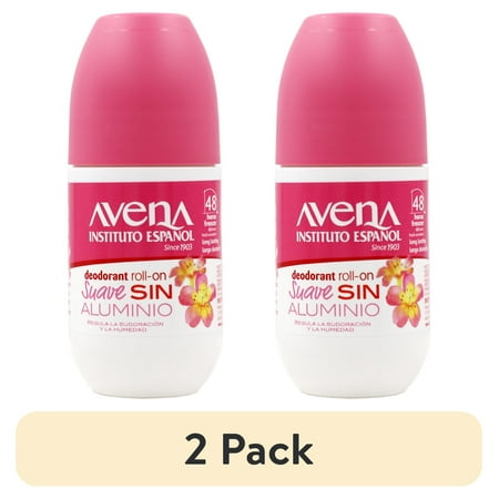 (2 pack) Avena Deodorant Roll-on Suave, Long-Lasting, Non-Alcohol. Unisex, 2.5 oz