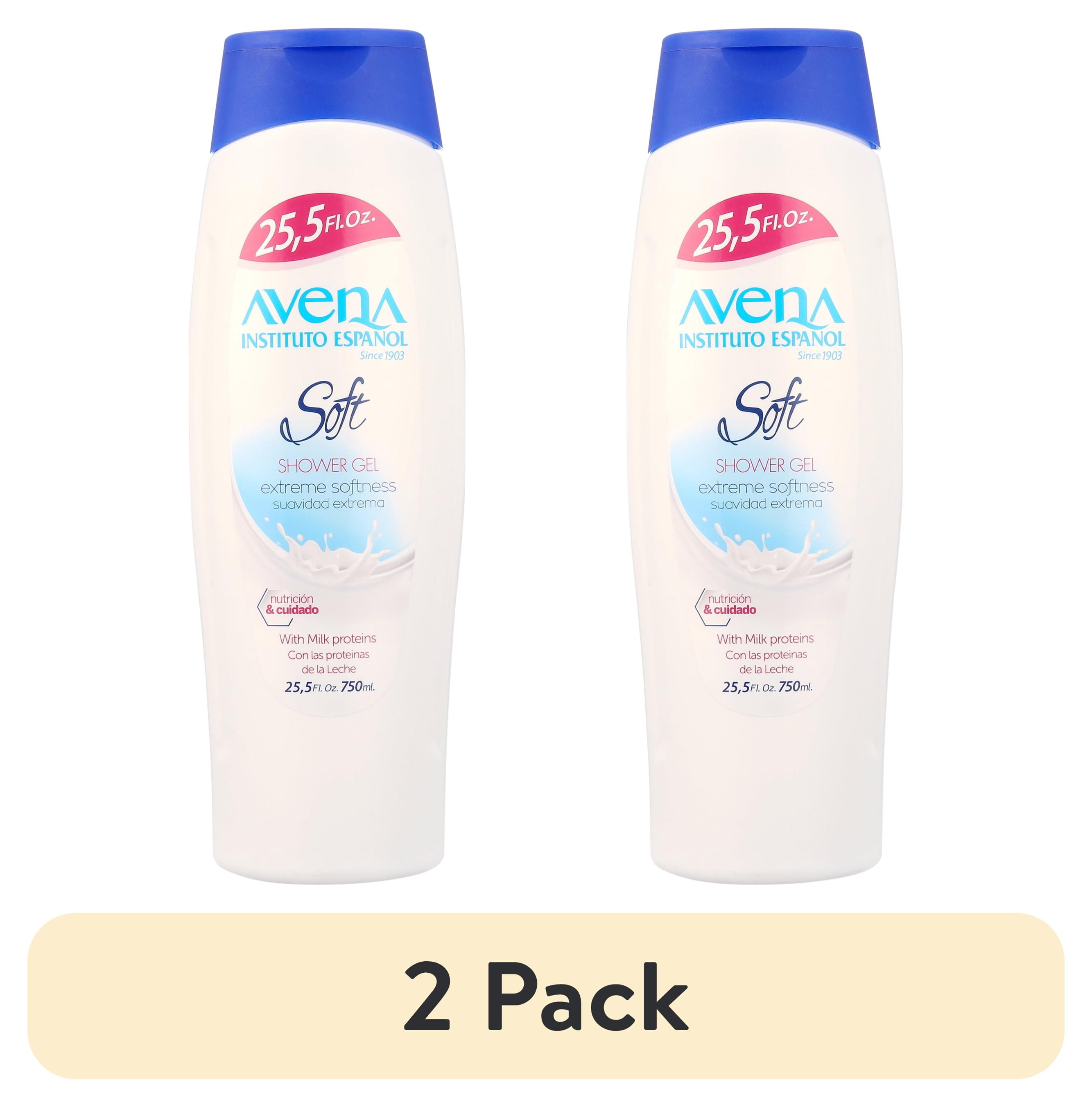 (2 pack) Avena Instituto Espanol Soft Body & Shower Gel, Fresh Sent, Unisex, All Skin Types, 25.5 fl. oz