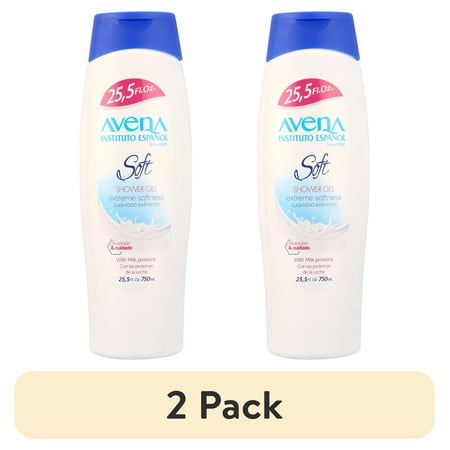 (2 pack) Avena Instituto Espanol Soft Body & Shower Gel, Fresh Sent, Unisex, All Skin Types, 25.5 fl. oz