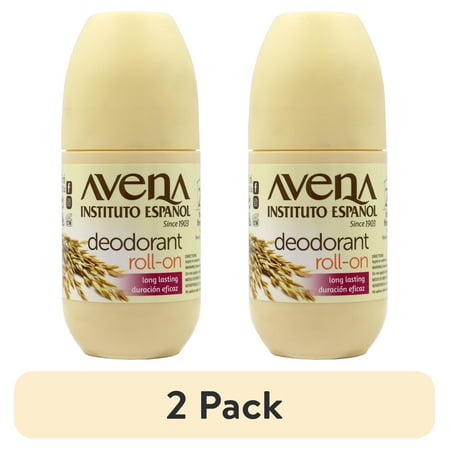 (2 pack) Avena Roll-On Deodorant, 100% Natural Oat, Unisex, Long-Lasting, 2.5 Fl oz. Bottle