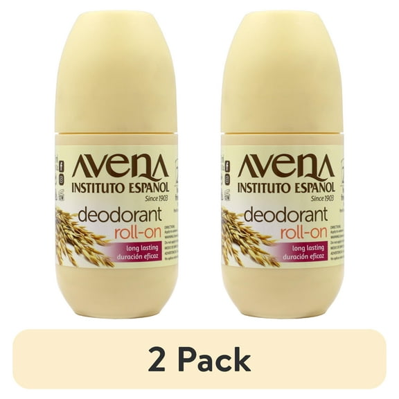 (2 pack) Avena Roll-On Deodorant, 100% Natural Oat, Unisex, Long-Lasting, 2.5 Fl oz. Bottle