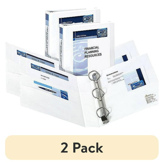 (2 pack) Avery 2" Heavy-Duty View Binder, One Touch EZD Rings, White