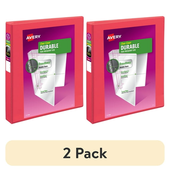 (2 pack) Avery Durable View 1" Binder, Coral Pink (17293)