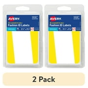 (2 pack) Avery Fashion ID Labels, 2-1/3: x 3-3/8", Paper, Removable, Neon Colors, Handwrite, 20 Labels