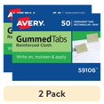 thumbnail image 1 of (2 pack) Avery Gummed Tabs, 1" x 1-3/16", Reinforced Cloth, Gray (59106), 1 of 7
