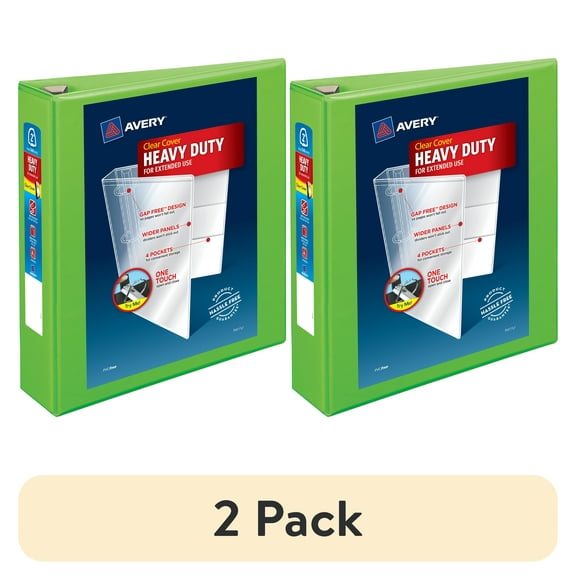 Avery Heavy-Duty View 3 Ring Binder, 2" EZD Rings, Chartreuse