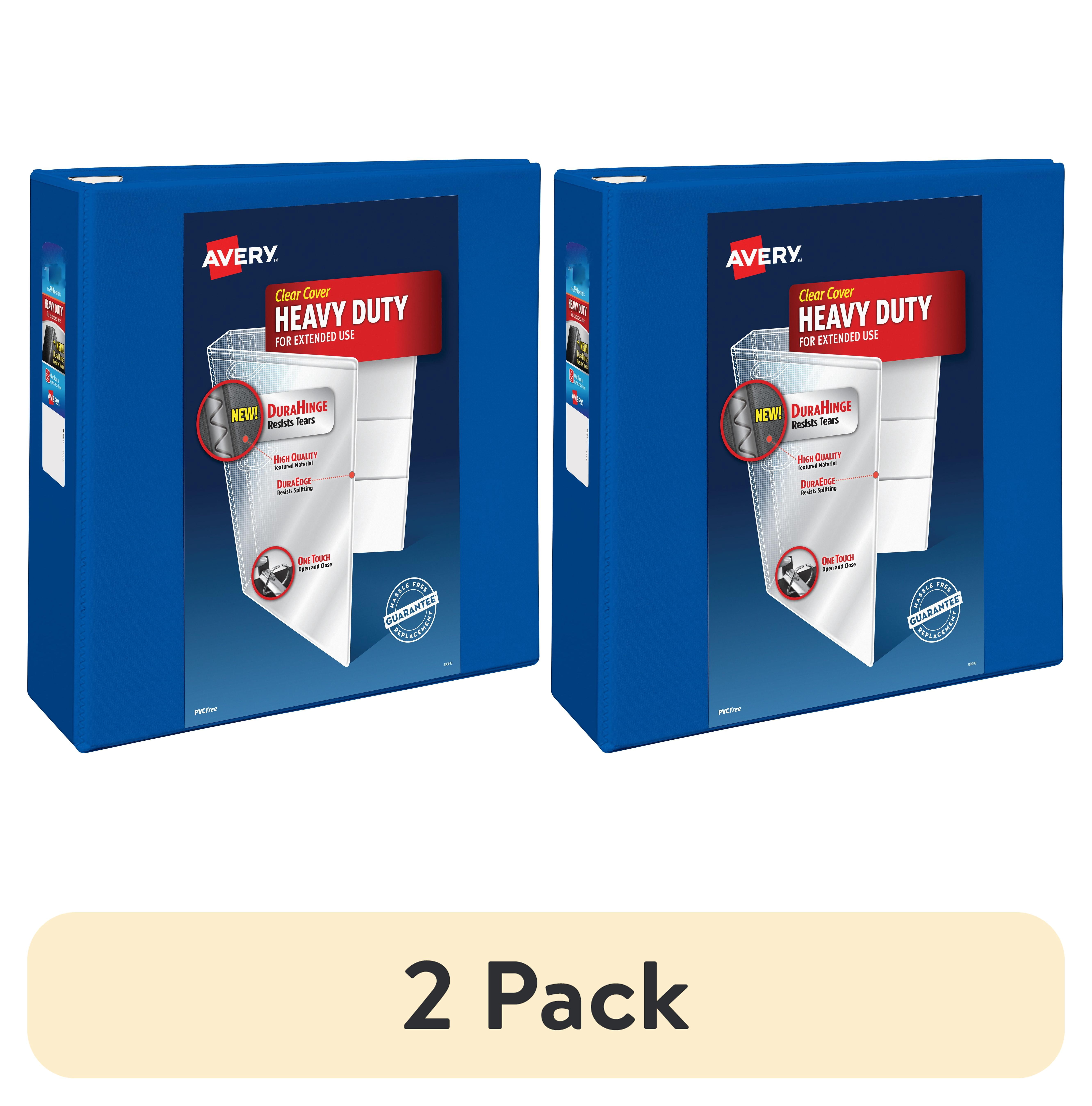 (2 pack) Avery Heavy Duty View Binder, 1.5", Blue, Slant Ring, One-Touch, 375 Sheet Capacity, 1 Binder