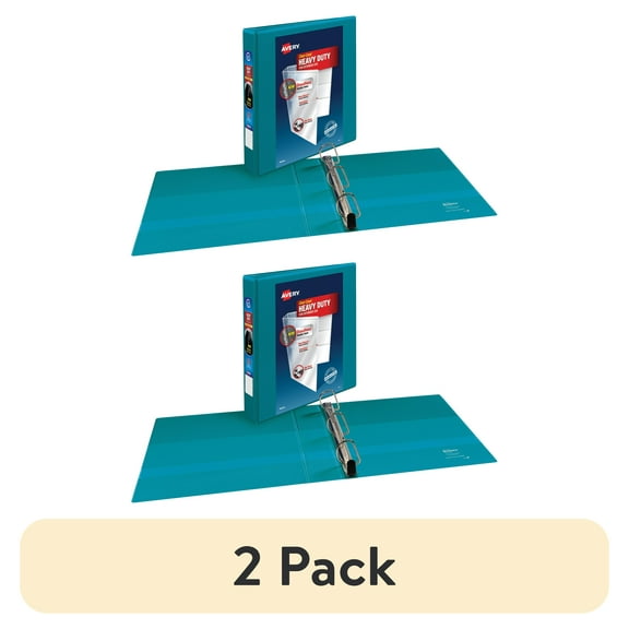 (2 pack) Avery Heavy Duty View Binder, 1.5", Teal, Slant Ring, One-Touch, 375 Sheet Capacity, 1 Binder