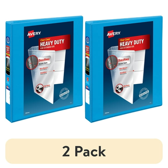 Avery Heavy-Duty View Binder, 1" One Touch Slant Rings, Light Blue
