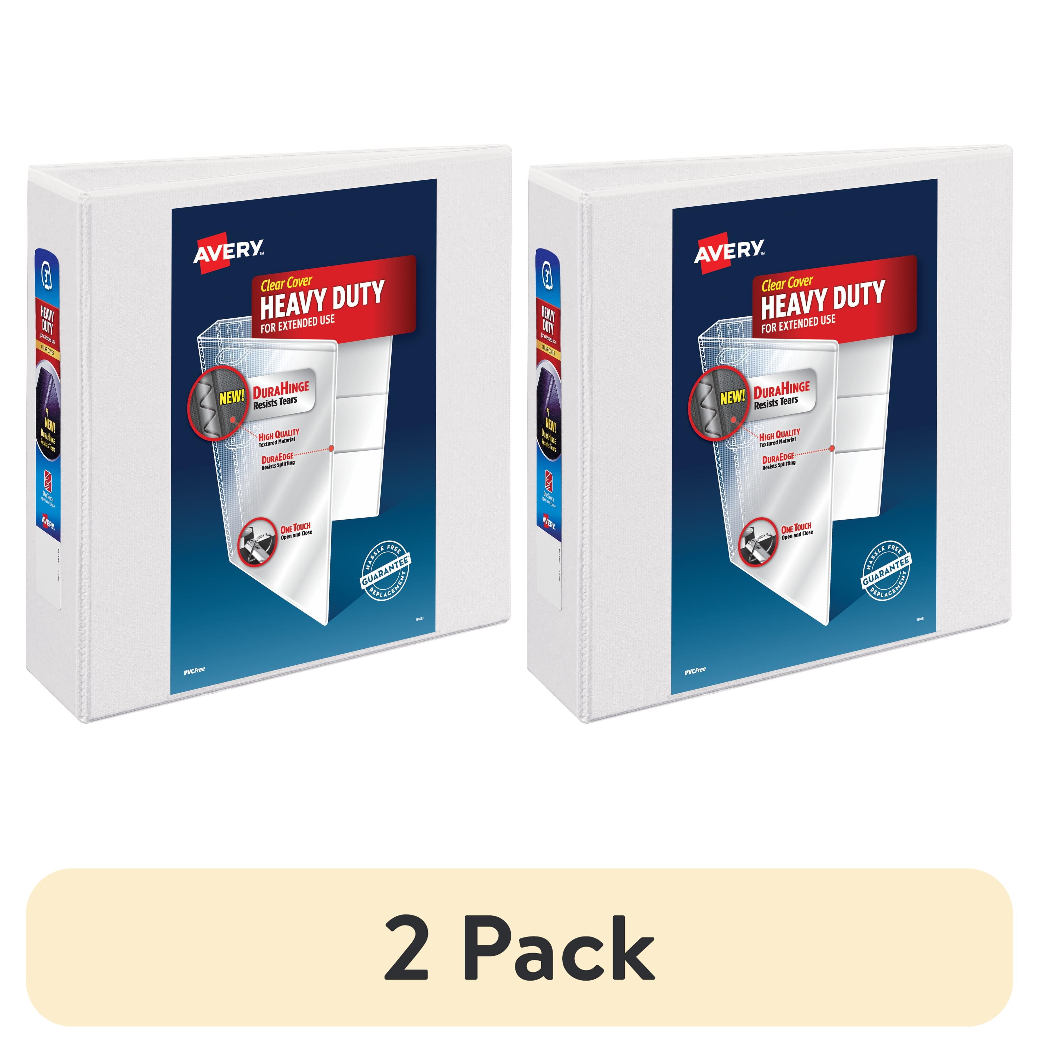 (2 pack) Avery Heavy Duty View Letter Size 3" One-Touch Slant Ring Binder, White