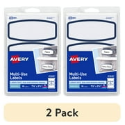 (2 pack) Avery Multi-Use Labels, 1-5/8" x 3-3/4", Paper, Removable, Blue Border, Laser/Inkjet, 15 Labels