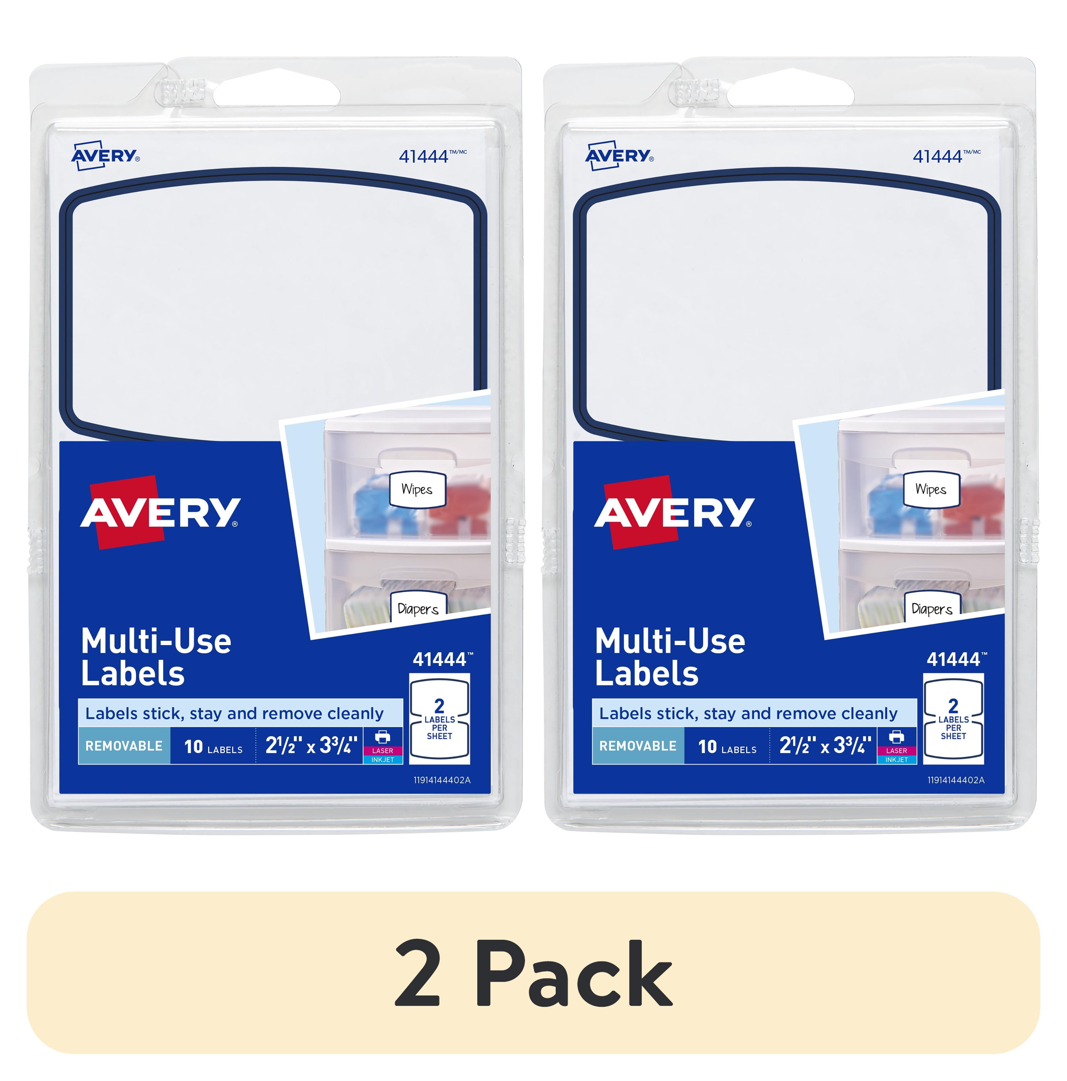 (2 pack) Avery Multi-Use Labels, 2-1/2" x 3-3/4", Paper, Removable ...