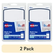 (2 pack) Avery Multi-Use Labels, 2-1/2" x 3-3/4", Paper, Removable, Blue Border, Laser/Inkjet, 10 Labels