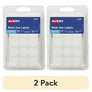 (2 pack) Avery Multi-Use Labels, 3/4" Round, Paper, Removable, White, Handwrite, 315 Labels