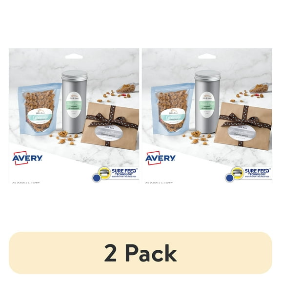 Avery Printable Oval Labels, 1.5" x 2.5", White, 90ct (22814)