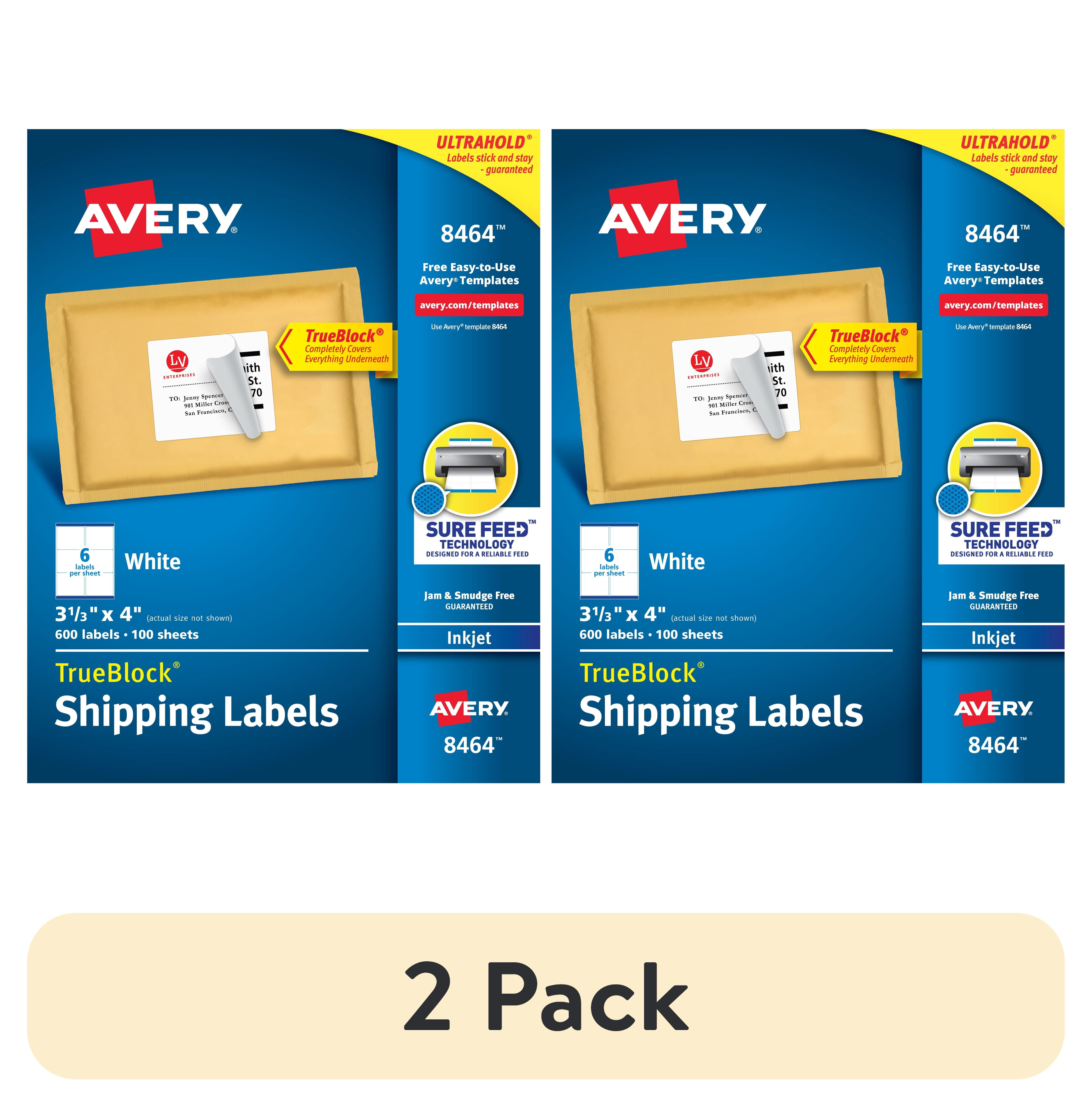 (1 pack) Avery Shipping Labels, Sure Feed, 3-1/3